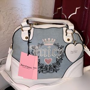 Juicy Couture denim heritage satchel bag brand new